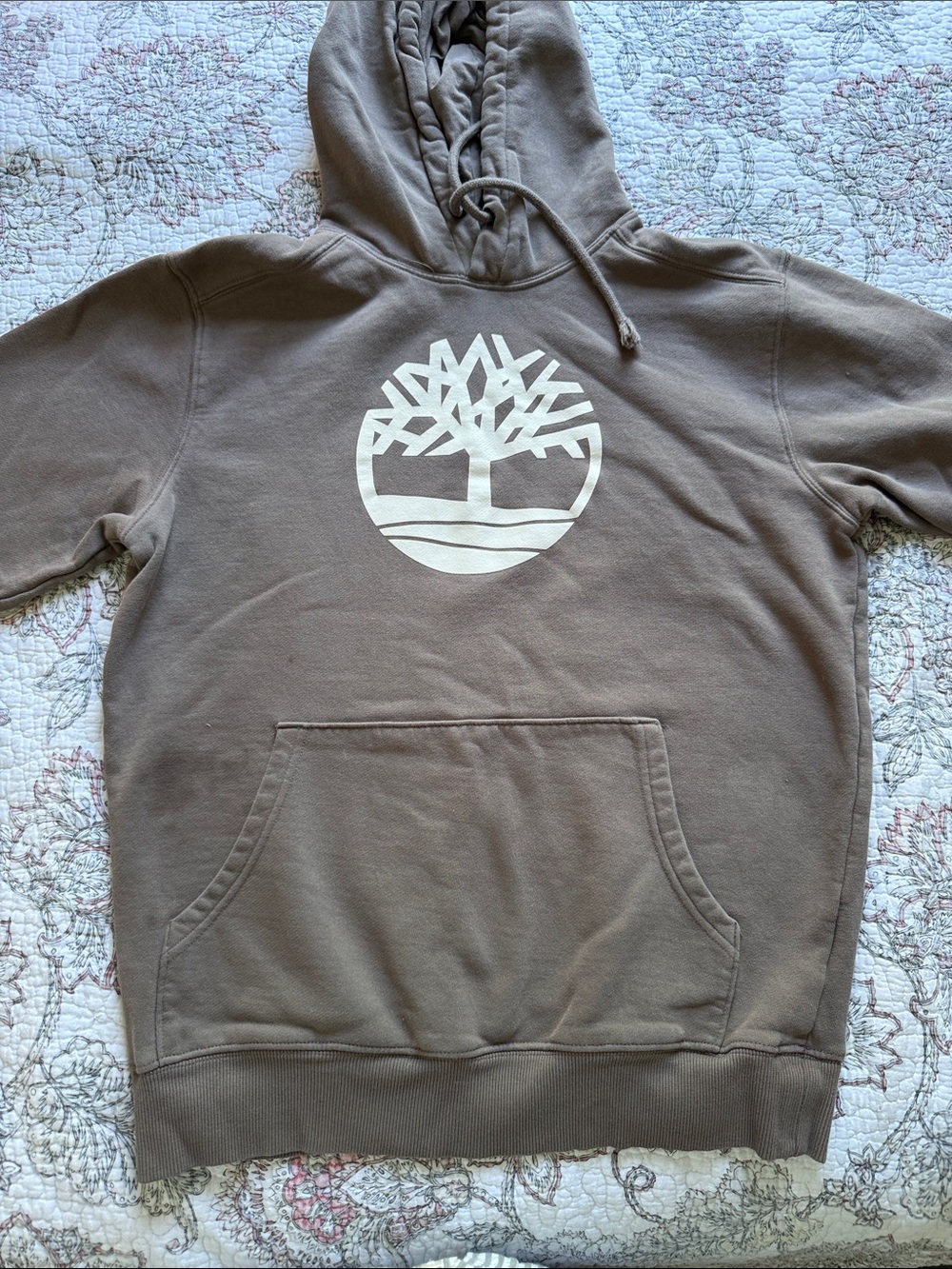 Timberland Tan Pullover Hoodie with Cream Logo